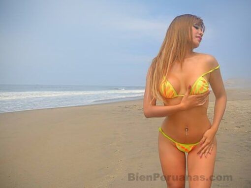 Jenny Kume y su Sensual Bikini Amarillo